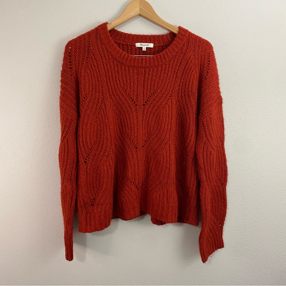 Madewell Charlie Pullover Knit Alpaca Wool Soft Red Sweater Women’s Size‎ Medium